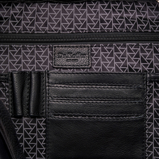 Деловая сумка Dr.Koffer из натуральной кожи черная