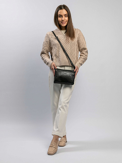 Сумка через плечо Dr.Koffer из натуральной кожи черная