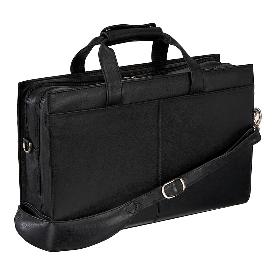 Деловая сумка Dr.Koffer из натуральной кожи черная