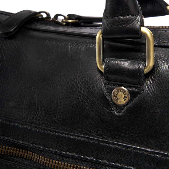 Деловая сумка Dr.Koffer из натуральной кожи черная