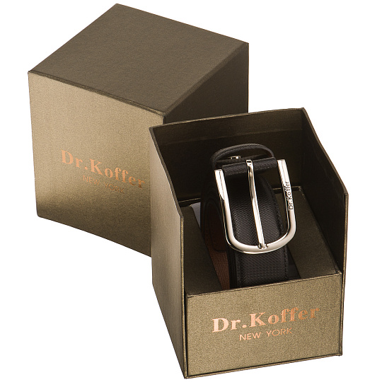 Ремень из рельефной кожи с закругленной пряжкой на винте Dr.Koffer R040V01120-153-04