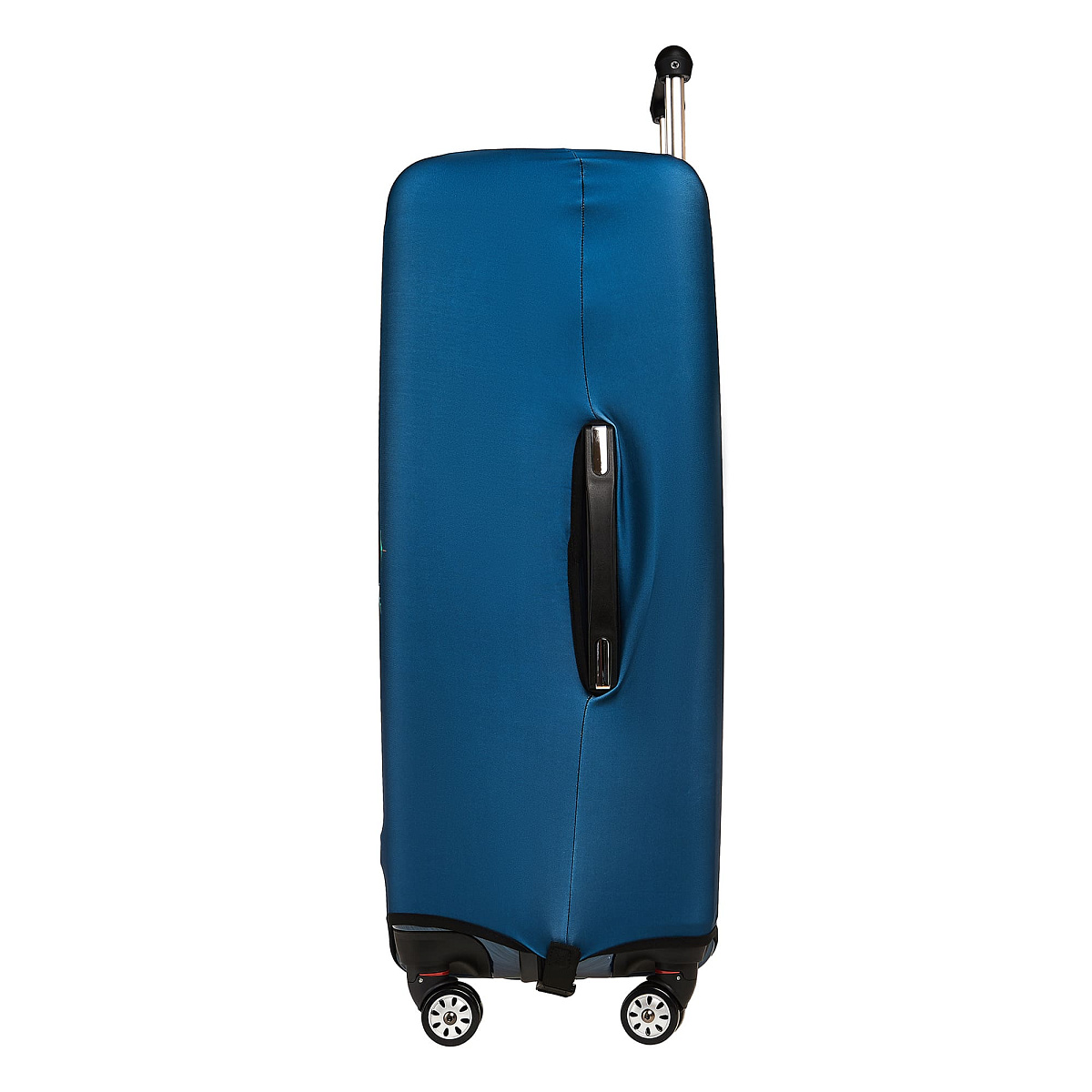 Чехол для чемодана L Dr.Koffer синий с рисунком"TRAVEL"