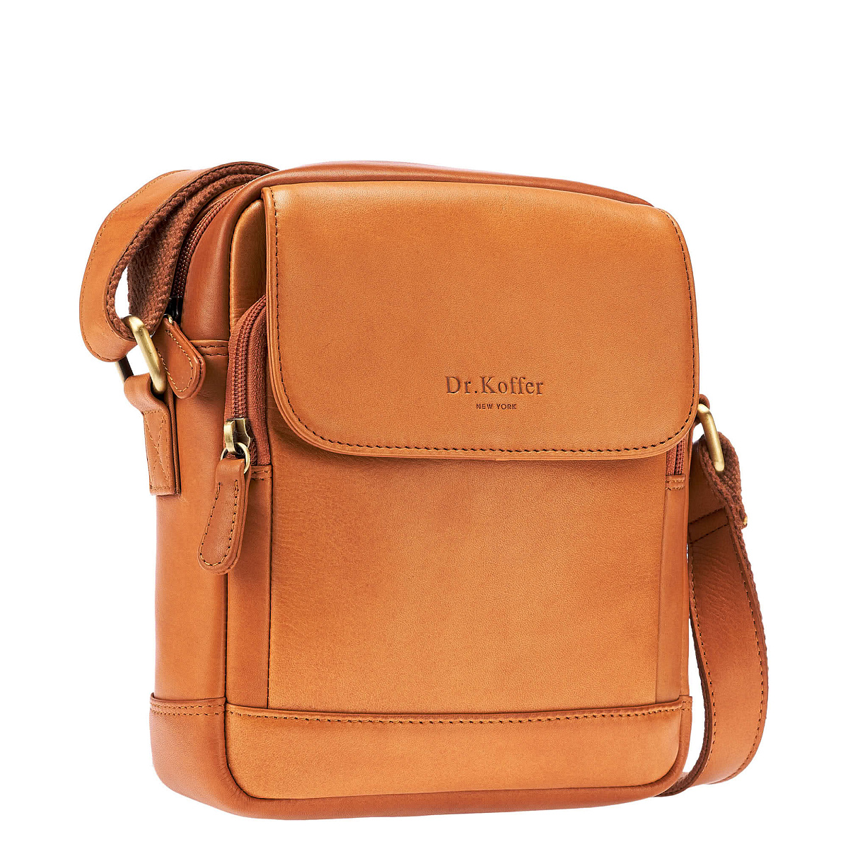 Сумка через плечо Dr.Koffer из натуральной кожи коричневая