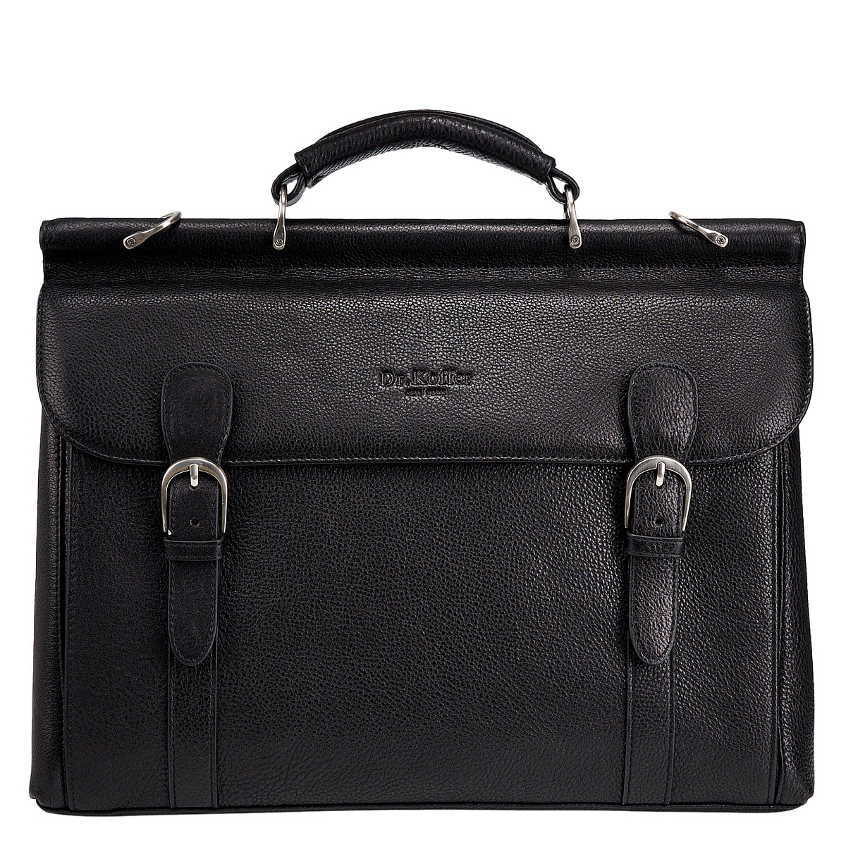 Портфель Dr.Koffer из натуральной кожи черный