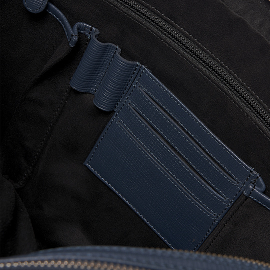 Деловая сумка Dr.Koffer из натуральной кожи синяя