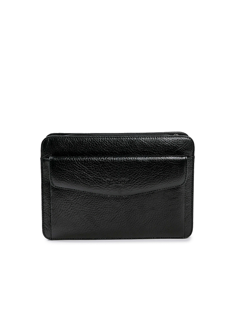 Сумка барсетка из натуральной кожи Dr. Koffer черная