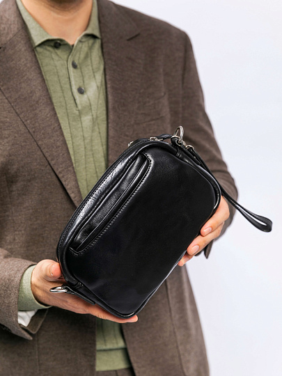 Сумка-визитка Dr. Koffer из натуральной кожи черная