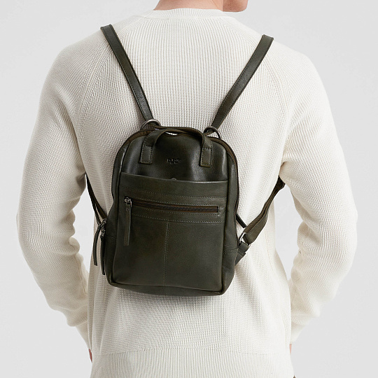 Рюкзак Dr.Koffer из натуральной кожи зеленый