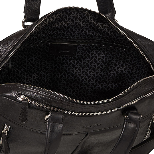 Деловая сумка Dr.Koffer из натуральной кожи черная