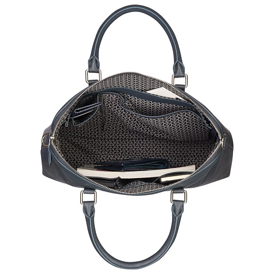 Деловая сумка Dr.Koffer из натуральной кожи синяя