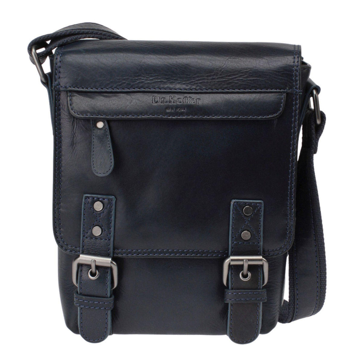 Сумка через плечо Dr.Koffer из натуральной кожи синяя
