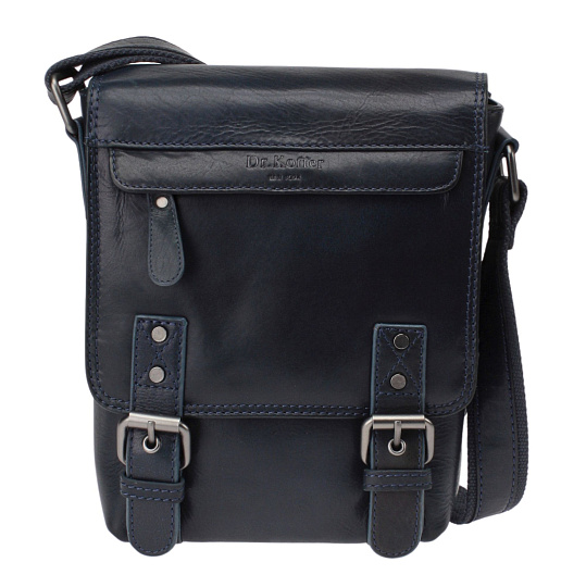 Сумка через плечо Dr.Koffer из натуральной кожи синяя