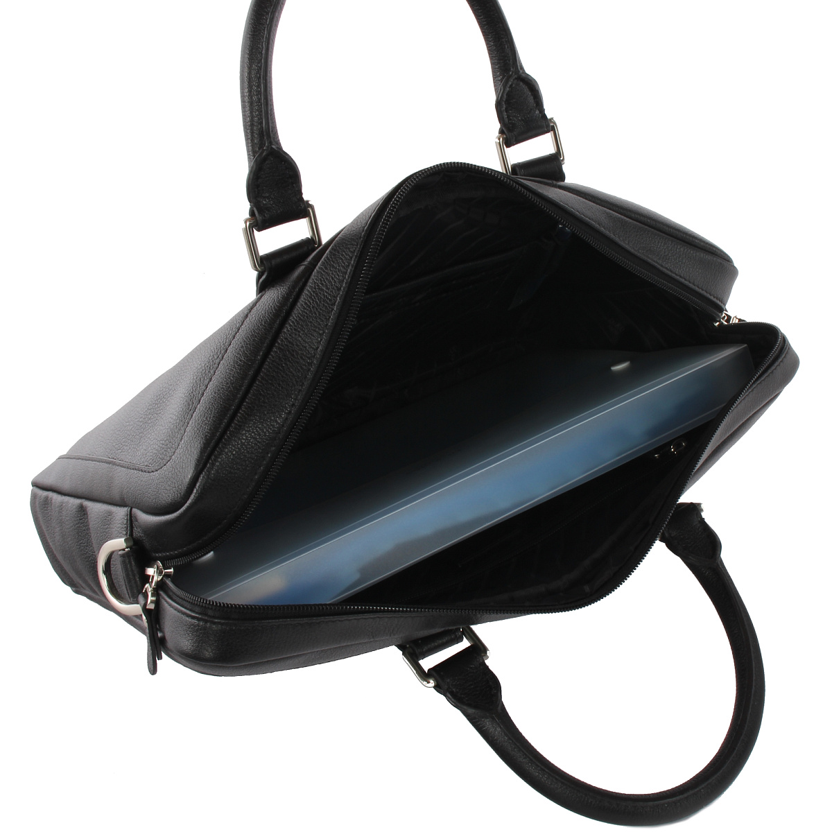 Деловая сумка Dr.Koffer из натуральной кожи черная