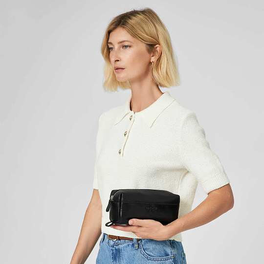 Несессер Dr. Koffer из натуральной кожи черный