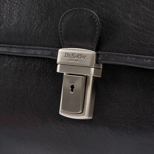 Портфель Dr.Koffer из натуральной кожи черный