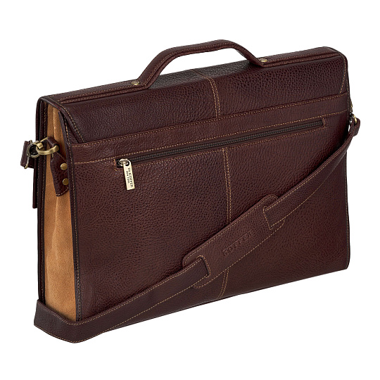 Портфель Dr.Koffer из натуральной кожи темно-коричневый