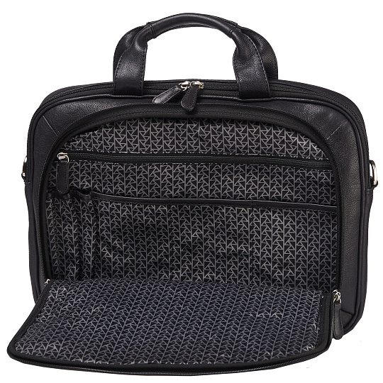 Деловая сумка Dr.Koffer из натуральной кожи черная