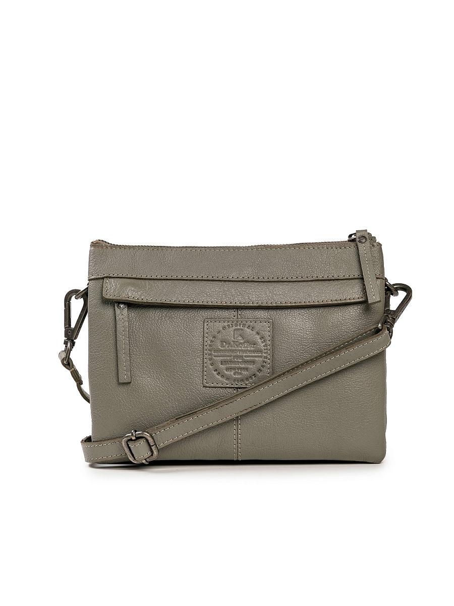 Сумка через плечо Dr.Koffer из натуральной кожи серая