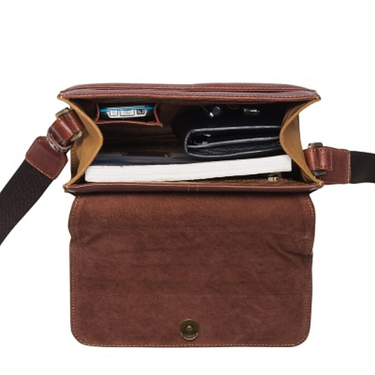 Сумка через плечо Dr.Koffer из натуральной кожи коричневая