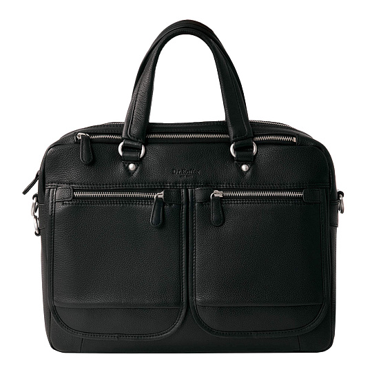 Деловая сумка Dr.Koffer из натуральной кожи черная