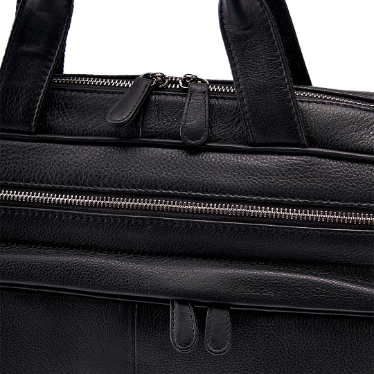 Деловая сумка Dr.Koffer из натуральной кожи черная