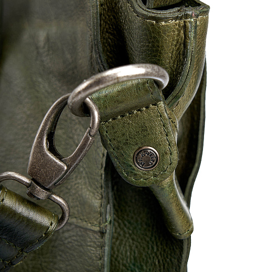 Деловая сумка Dr.Koffer из натуральной кожи зеленая