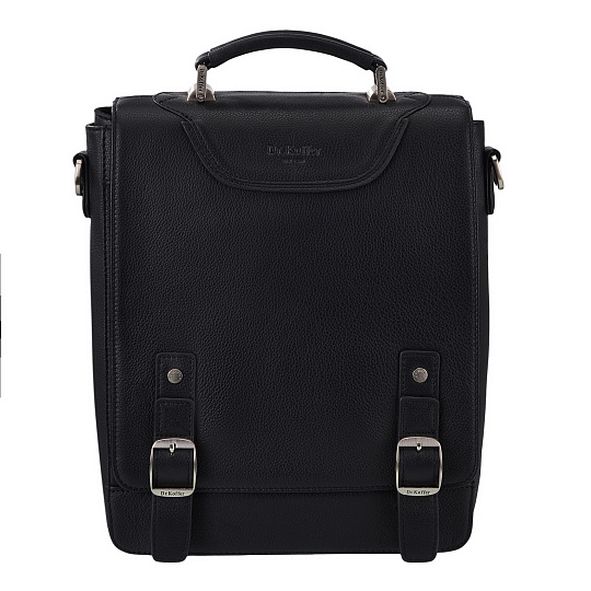 Деловая сумка Dr.Koffer из натуральной кожи черная