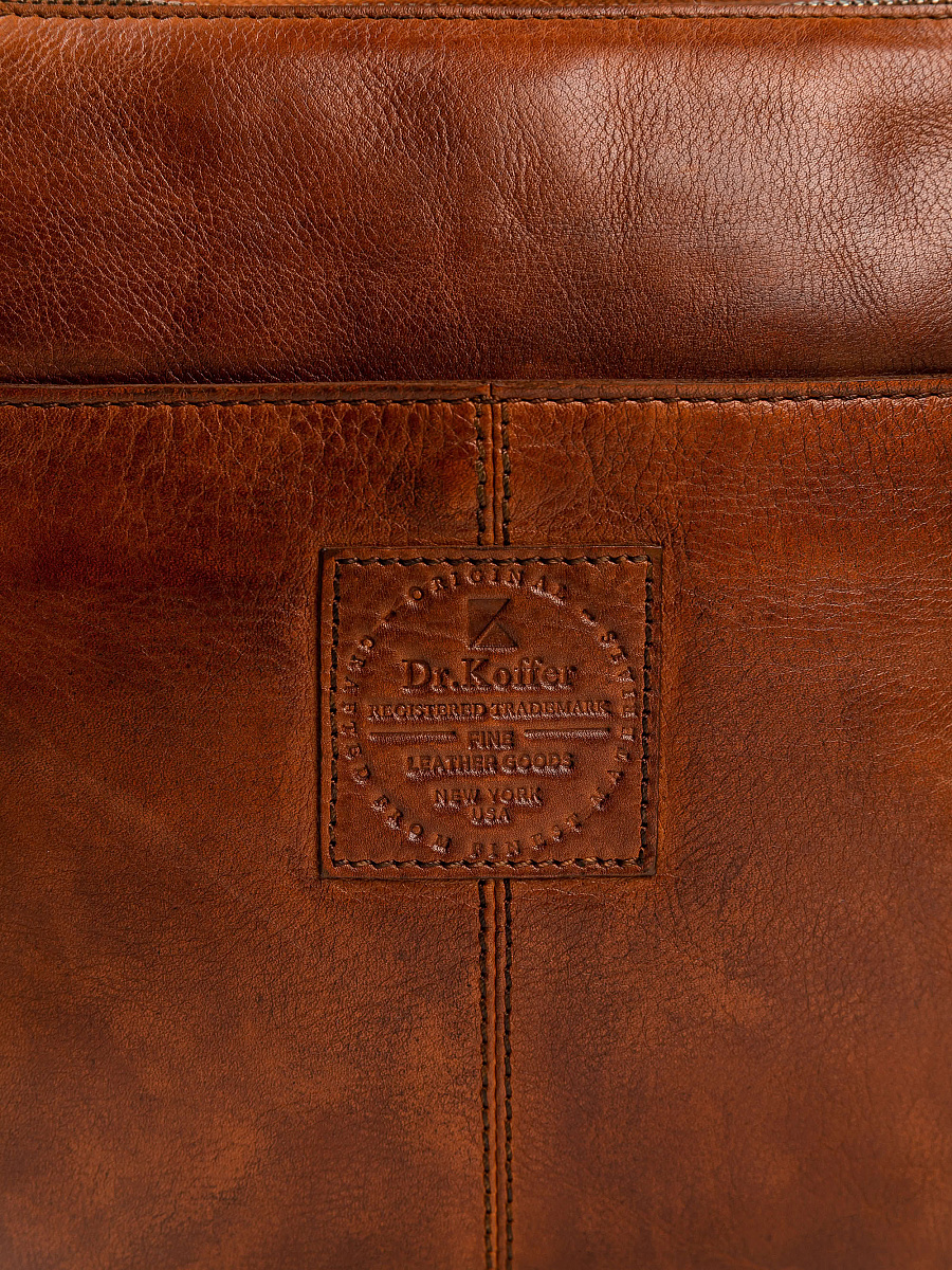 Сумка через плечо Dr.Koffer из натуральной кожи коричневая