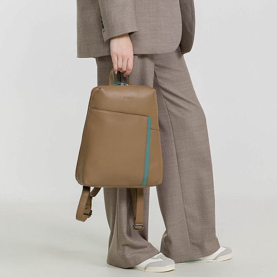 Рюкзак Dr.Koffer из натуральной кожи бежевый