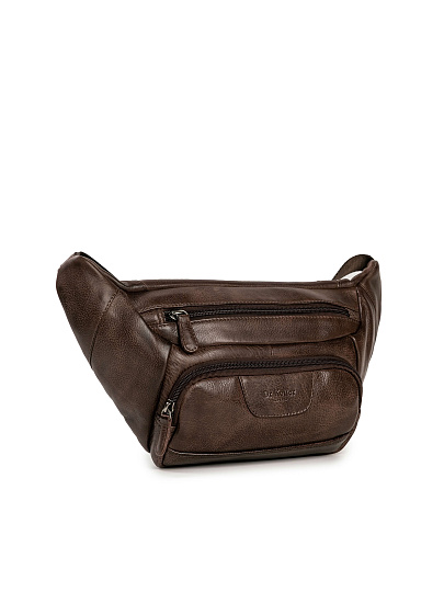 Сумка на пояс Dr. Koffer из натуральной кожи коричневая