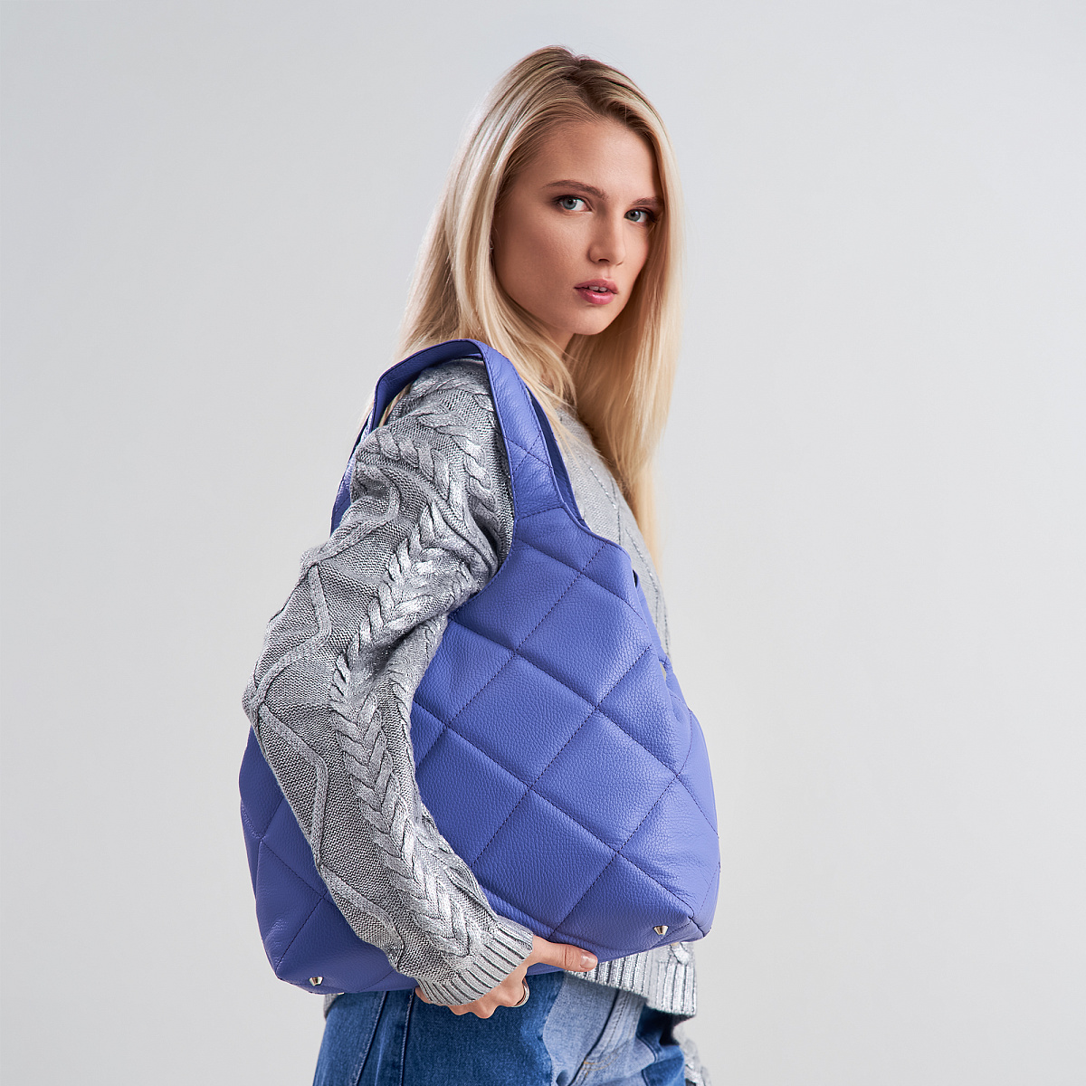 Женская сумка Dr. Koffer из натуральной кожи фиолетовая