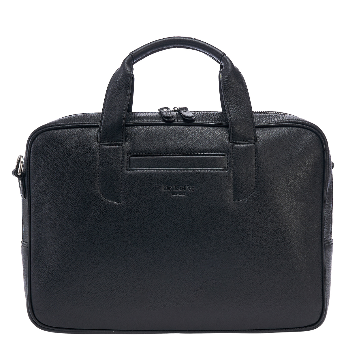Деловая сумка Dr.Koffer из натуральной кожи черная