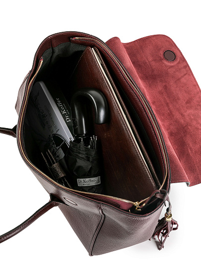 Женская сумка Dr.Koffer из натуральной кожи бордовая