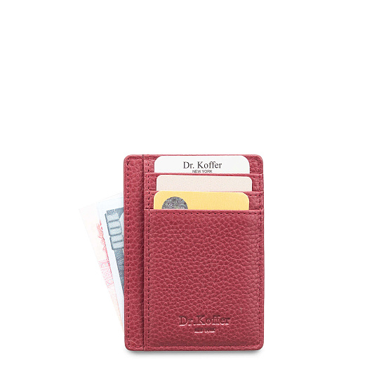 Кредитница Dr.Koffer из натуральной кожи бордовая