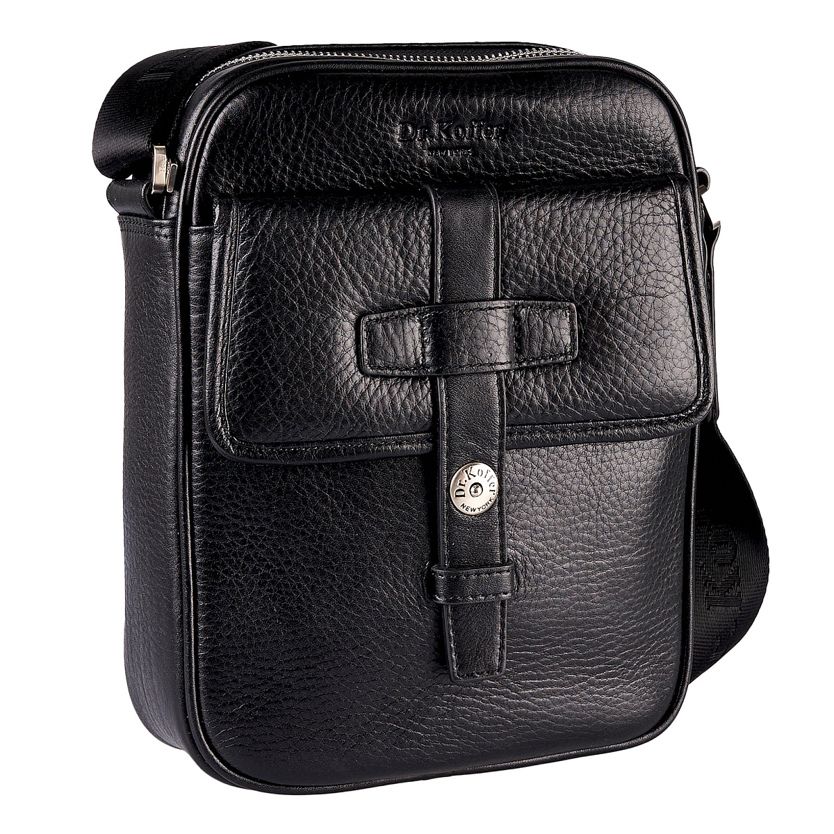Сумка через плечо Dr.Koffer из натуральной кожи черная