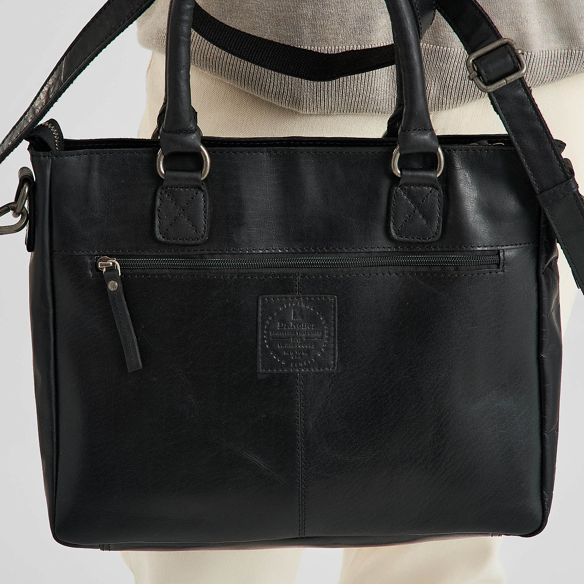 Деловая сумка Dr.Koffer из натуральной кожи черная