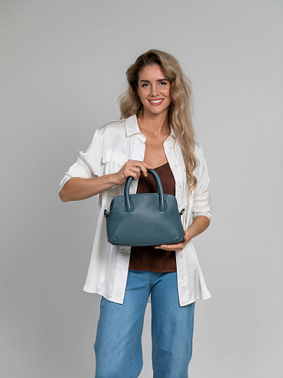 Женская сумка Dr.Koffer из натуральной кожи голубая