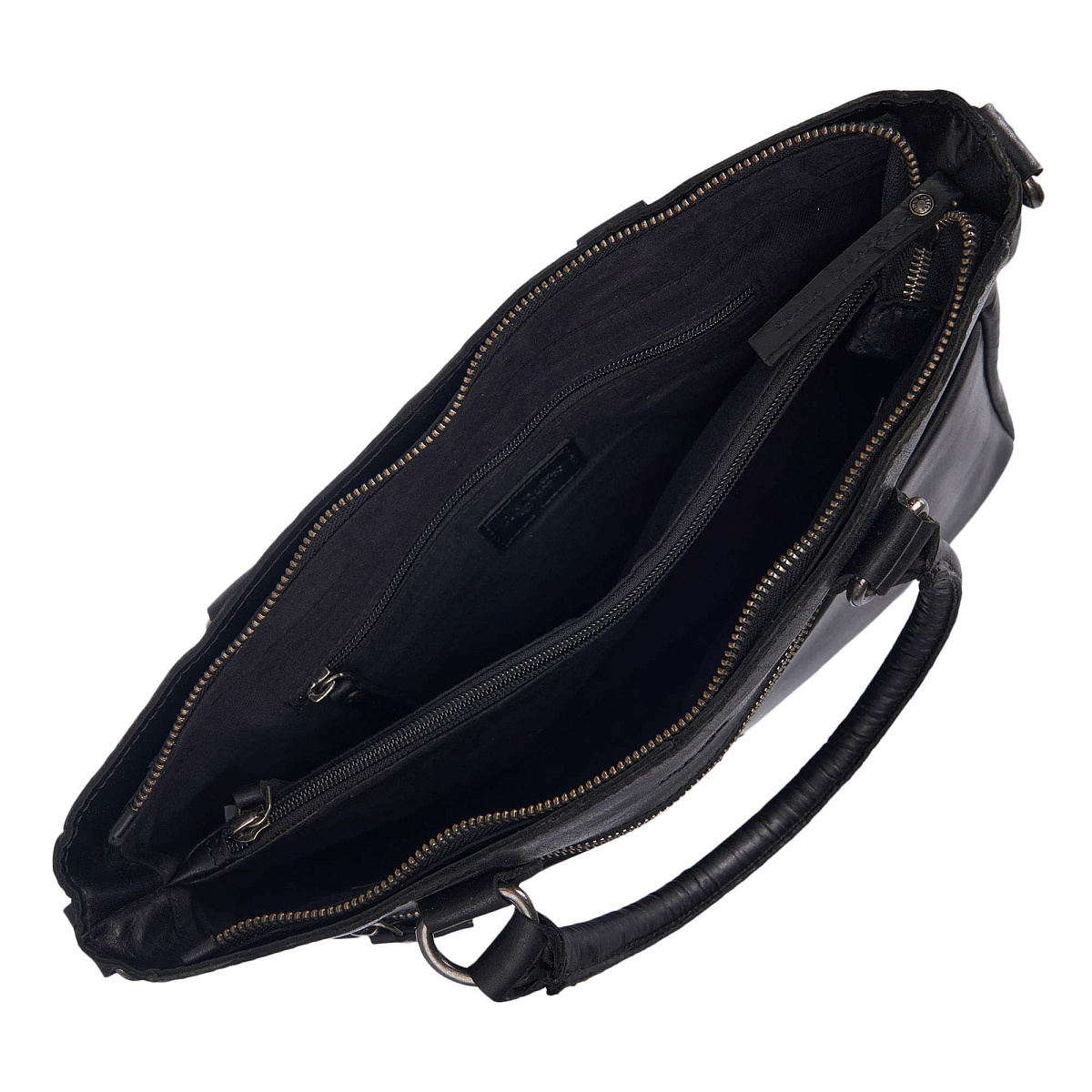 Деловая сумка Dr.Koffer из натуральной кожи черная