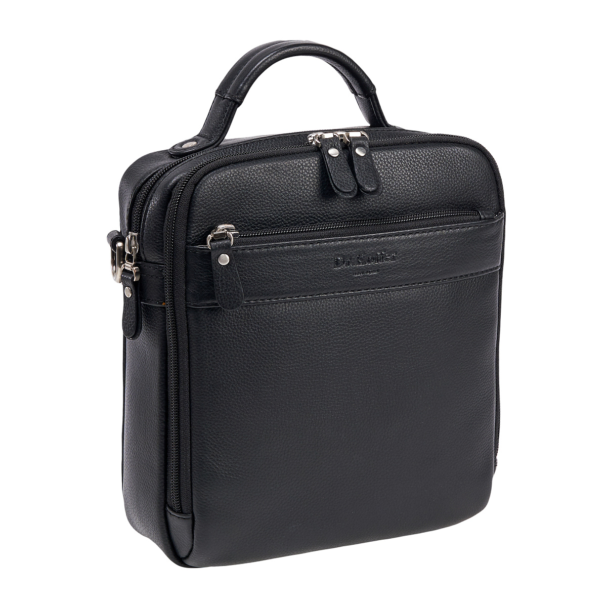 Сумка через плечо Dr.Koffer из натуральной кожи черная