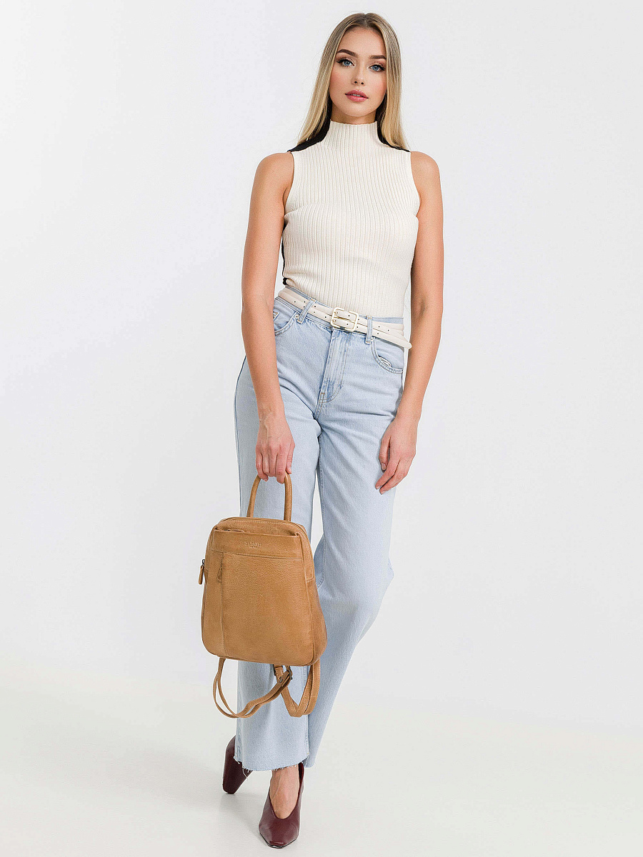 Рюкзак Dr.Koffer из натуральной кожи бежевый