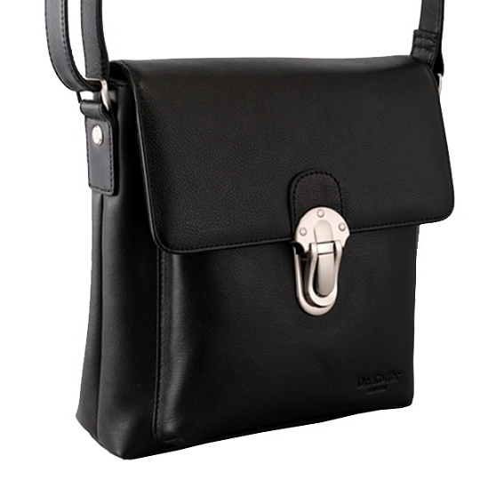 Сумка через плечо Dr.Koffer из натуральной кожи черная