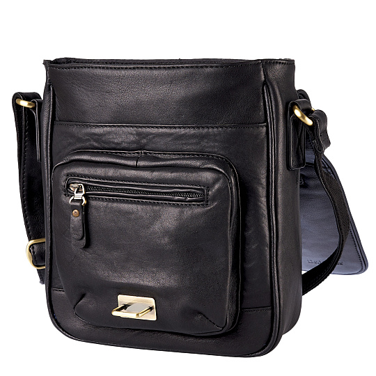 Сумка через плечо Dr.Koffer из натуральной кожи черная