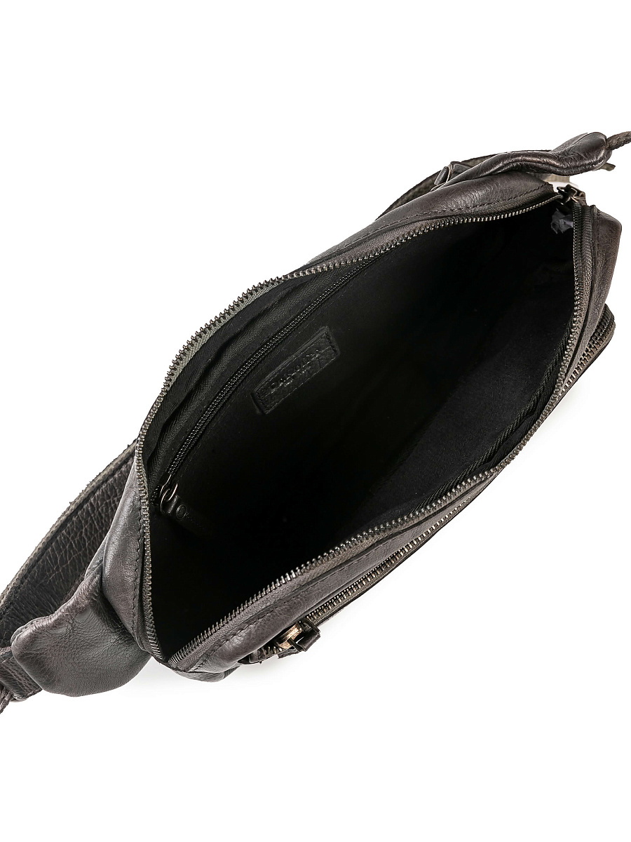 Сумка на пояс Dr. Koffer из натуральной кожи черная