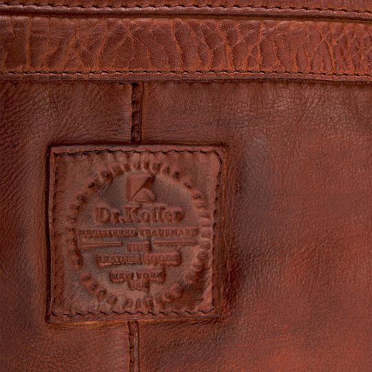 Деловая сумка Dr.Koffer из натуральной кожи коричневая