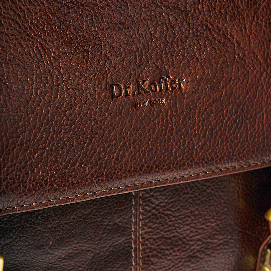 Портфель Dr.Koffer из натуральной кожи темно-коричневый