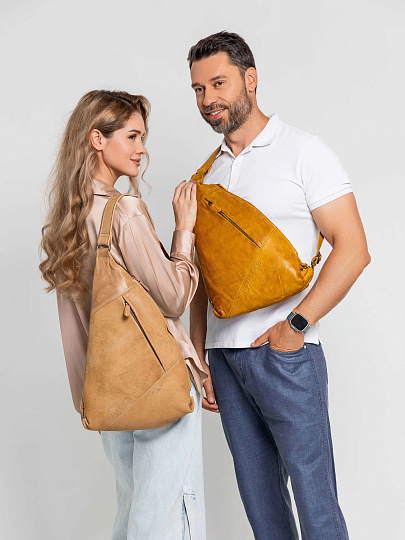 Рюкзак Dr.Koffer из натуральной кожи бежевый