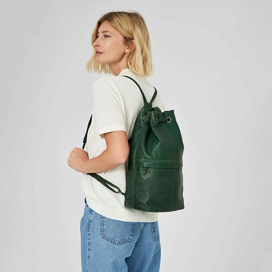 Рюкзак Dr.Koffer из натуральной кожи зеленый