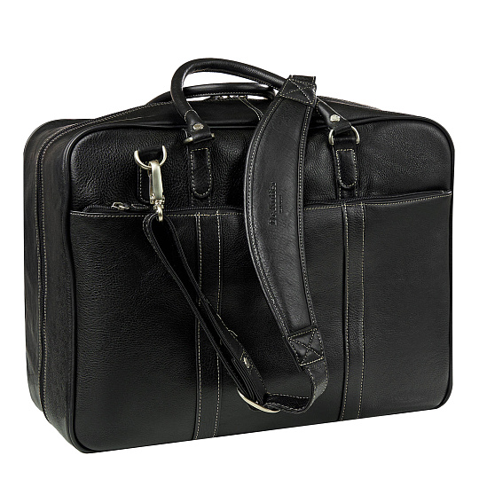 Сумка дорожная Dr.Koffer из натуральной кожи черная