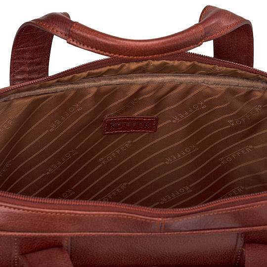 Деловая сумка Dr.Koffer из натуральной кожи коричневая