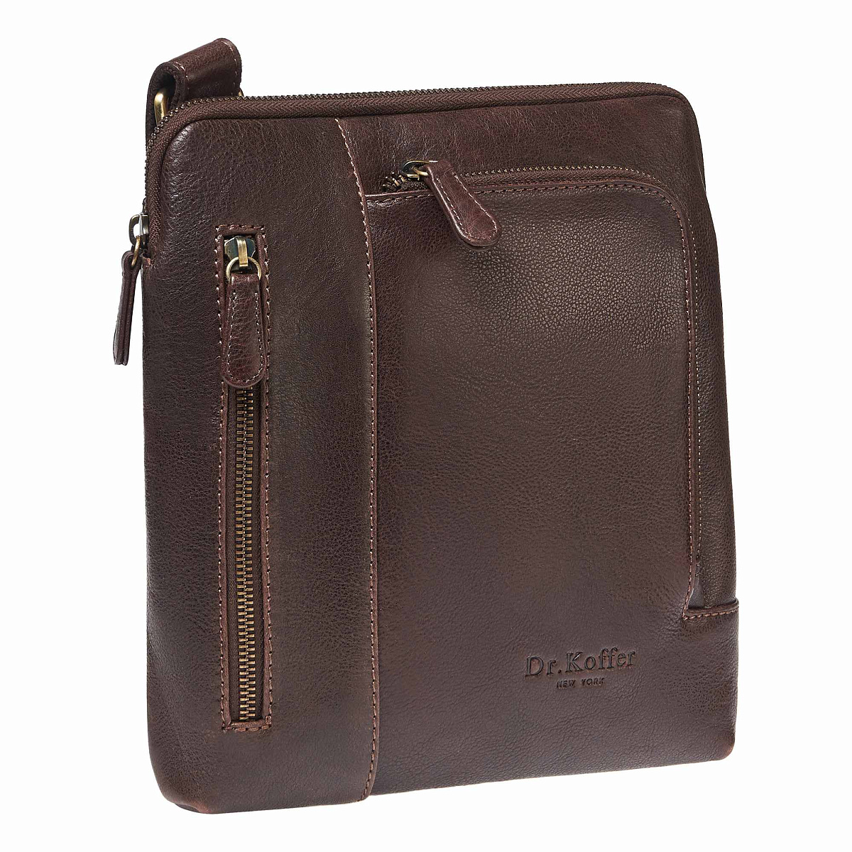 Сумка через плечо Dr.Koffer из натуральной кожи коричневая